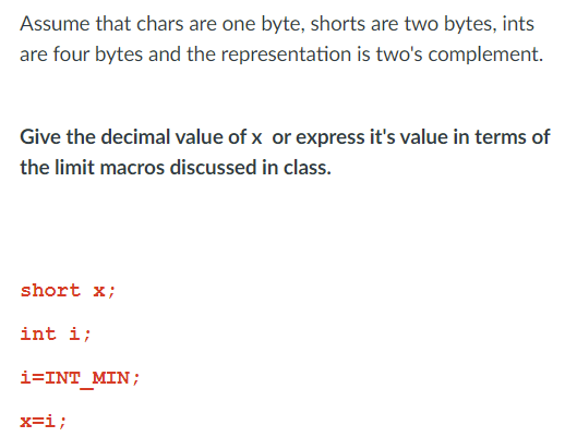 please help all three Assume that chars are one byte, shorts