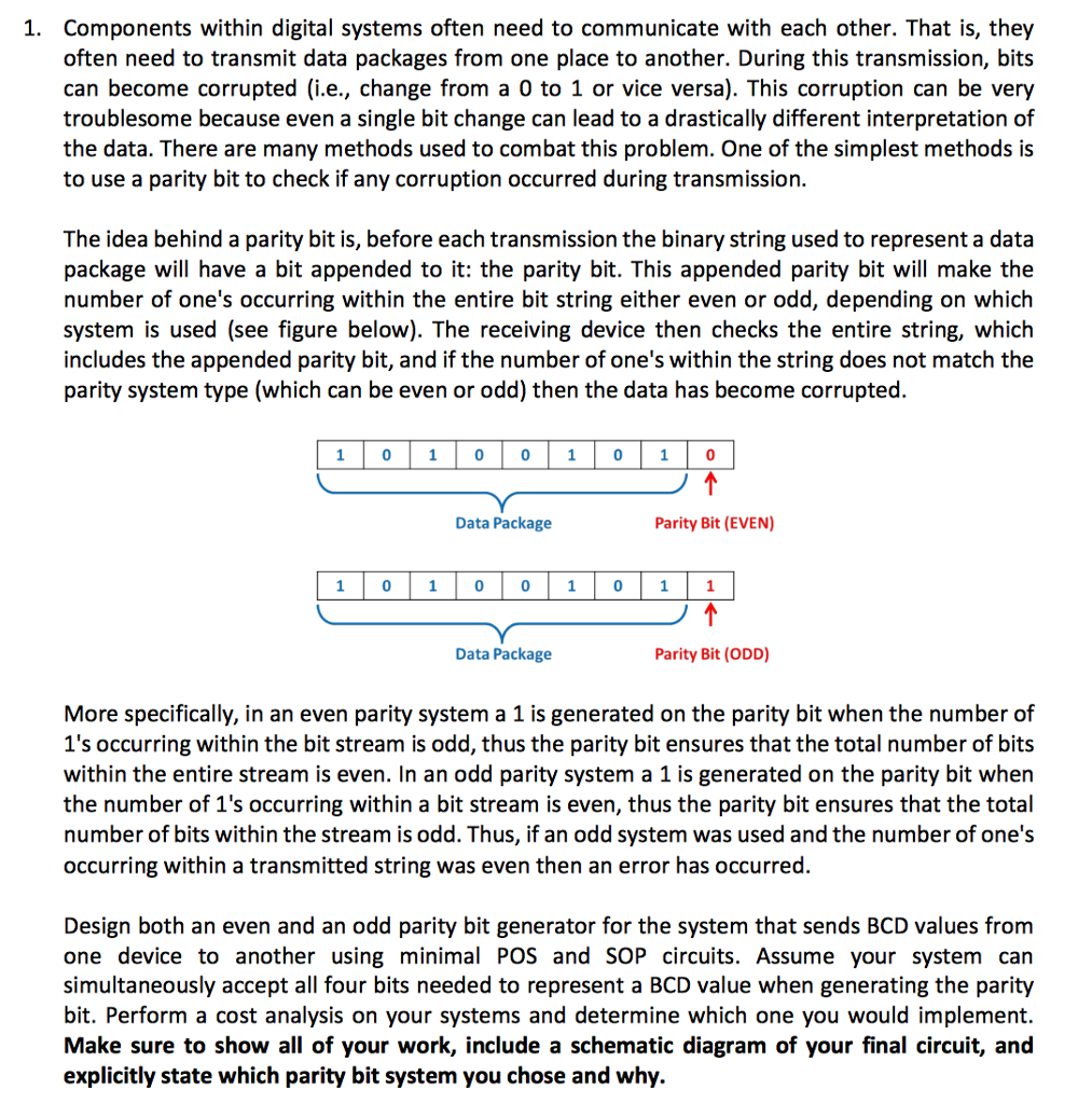 1. Components within digital systems often need to communicate with each