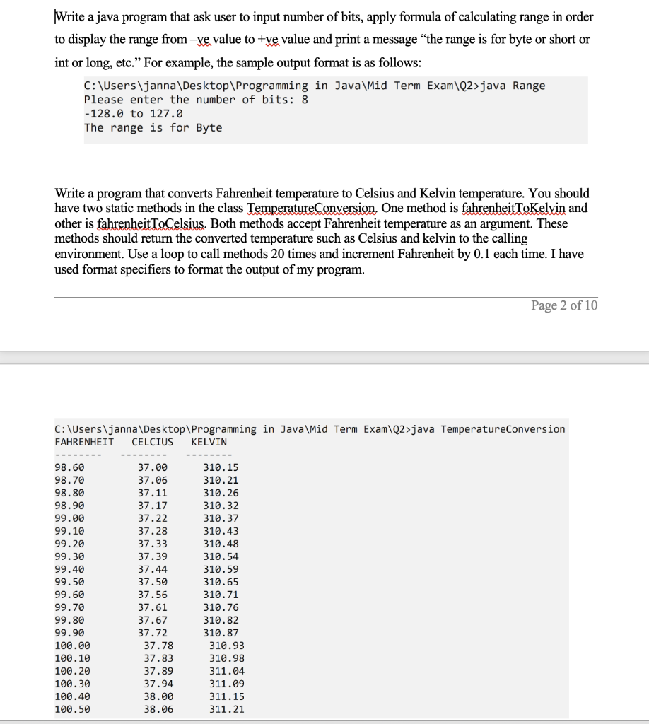  Write a java program that ask user to input number of
