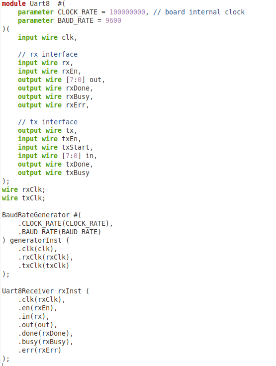 please fix the UART_OP property within the Uart8 module. It is currently
