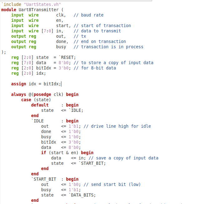 \text { 'b001 } \\ \text { define IDLE } & 3