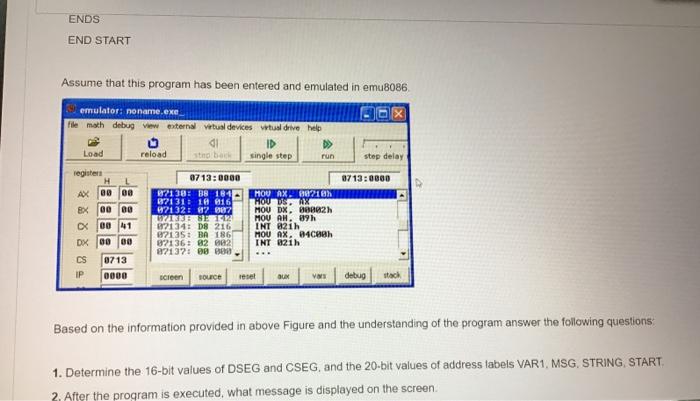 SEGMENT DW 1001H "Final Exam!", ODh,0Ah,'S DB 'is not overs MSG DB