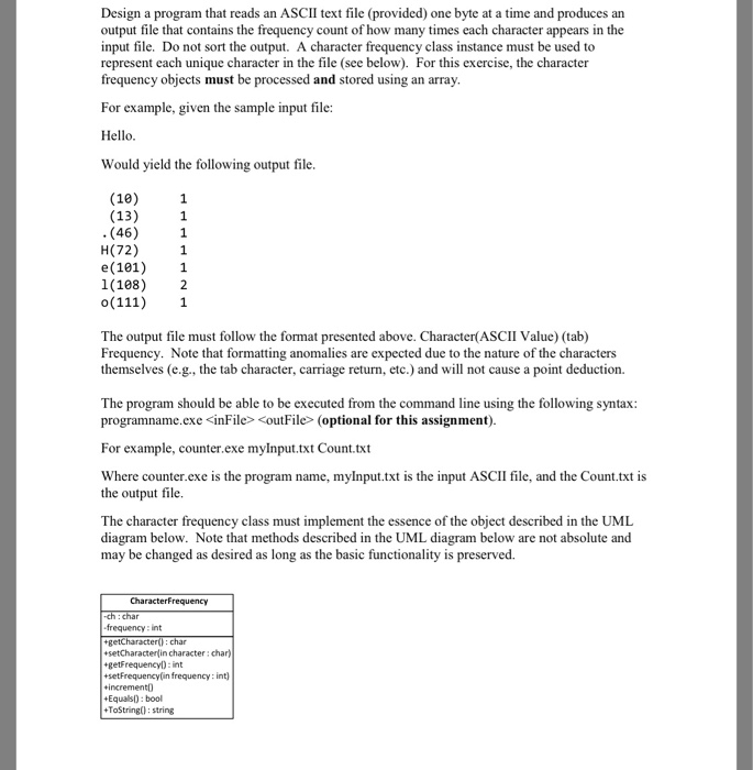  Using C# Design a program that reads an ASCII text file