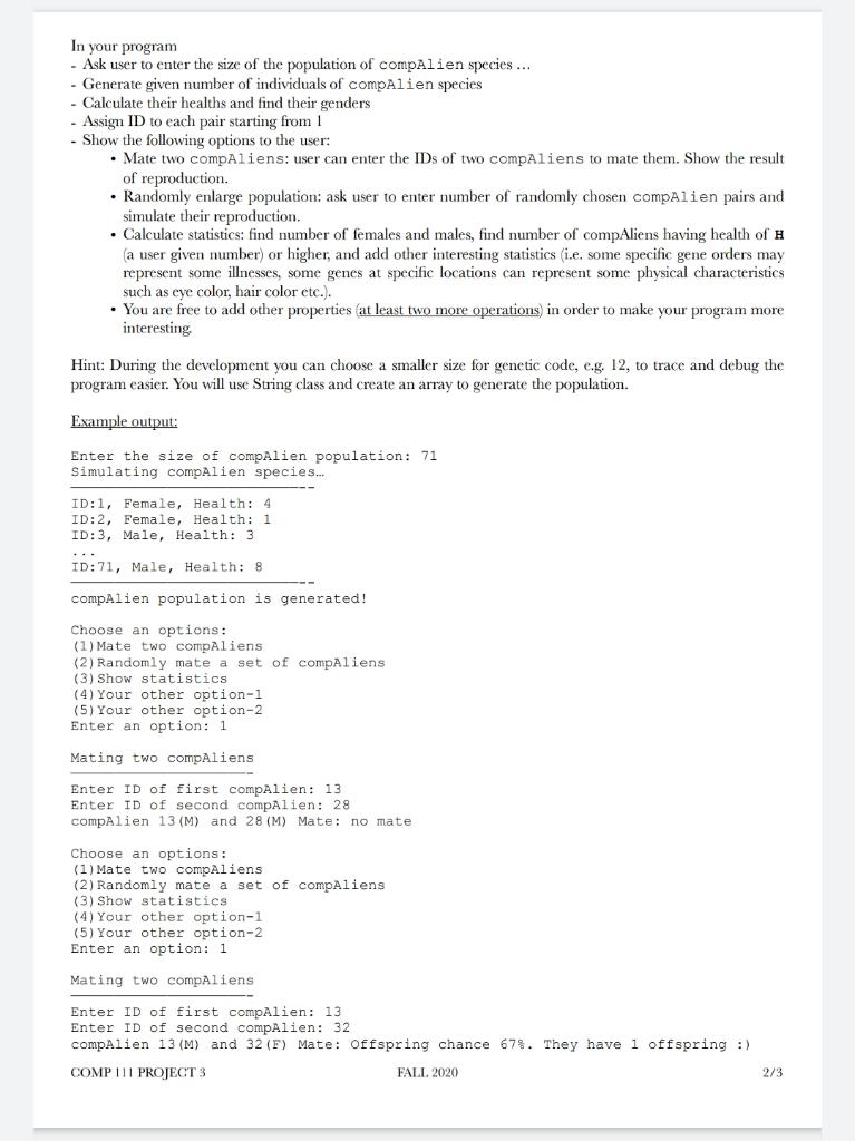 whose genetic material is coded by three characters: 'X','Y','Z'. An individual of