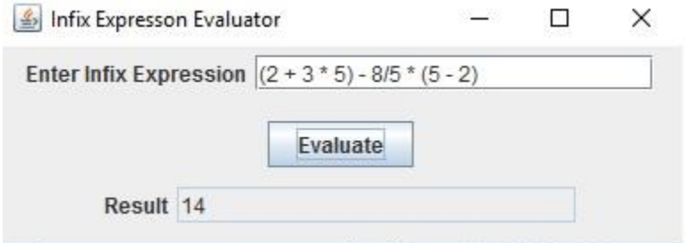 The first programming project involves writing a program that evaluates infix expressions