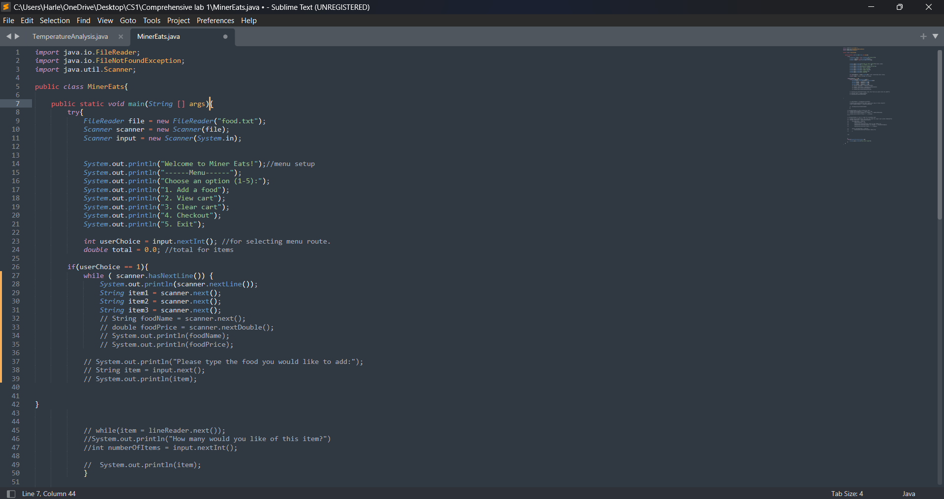  building an "uber eats" like program in JAVA. Need help reading