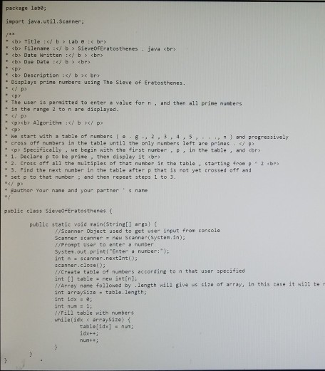 Homework in Java package labe; import java.util.Scanner " Title : b >