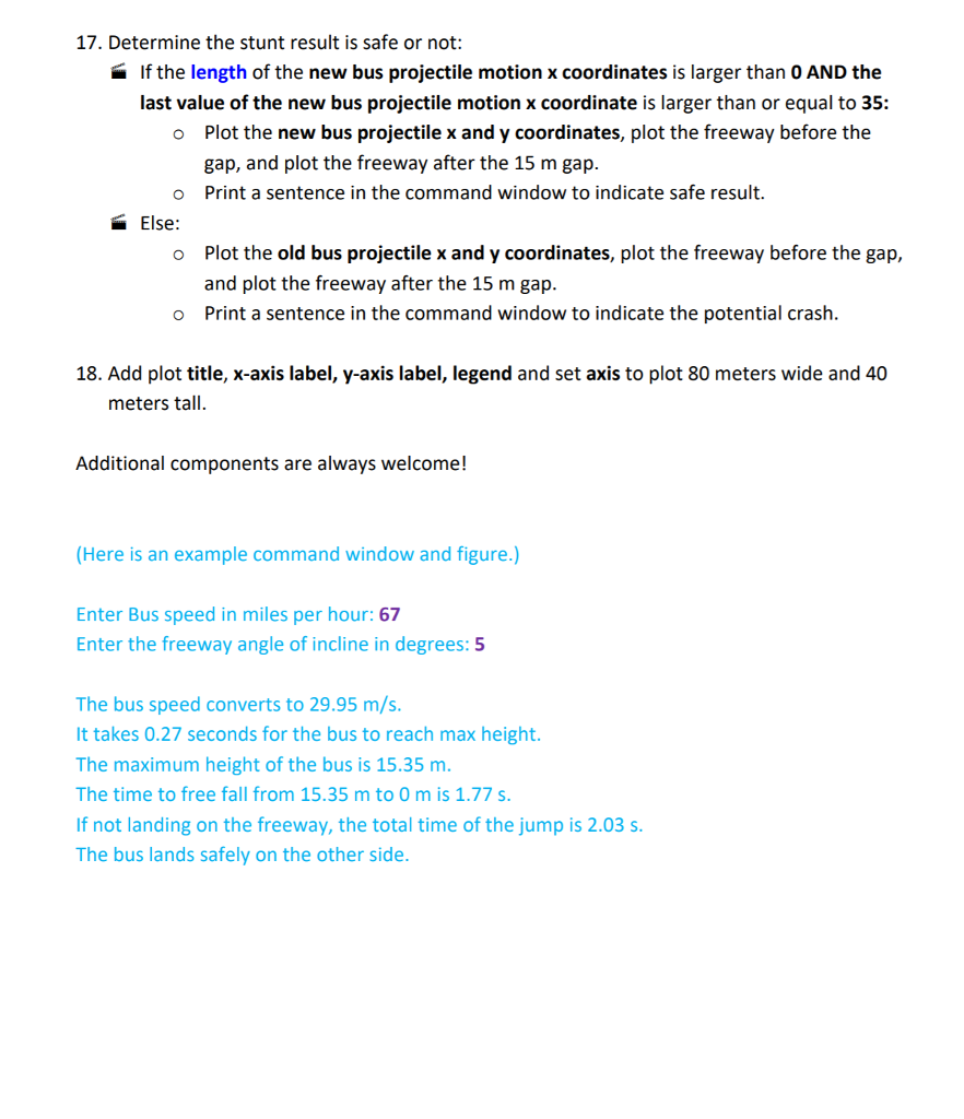 inputs from the MATLAB command window The bus speed in miles per