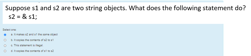 receives Select one: a. the length of the array b. the reference