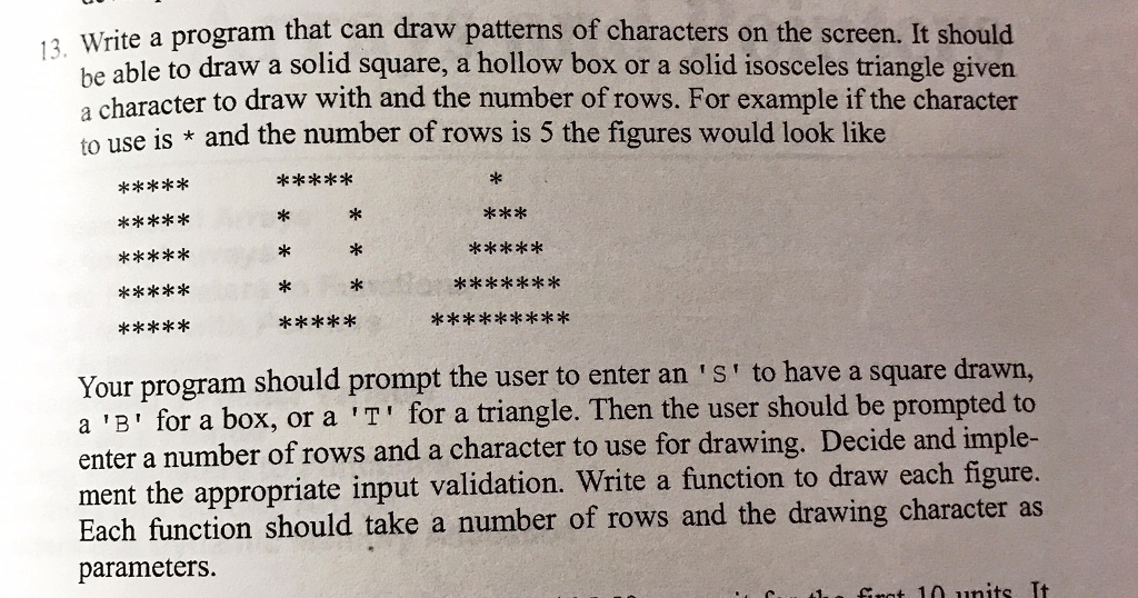This is a C-program assignment. Please show each step with the exact
