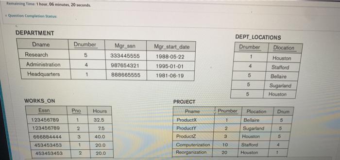 default option for delete) Figure 5.6 One possible database state for the