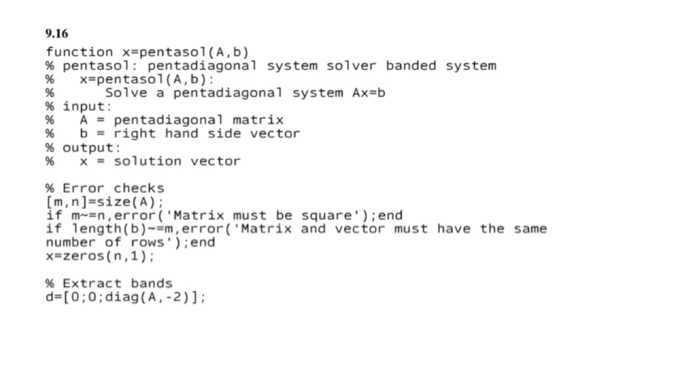 x4 and x5 for the tridiagonal matrix. 