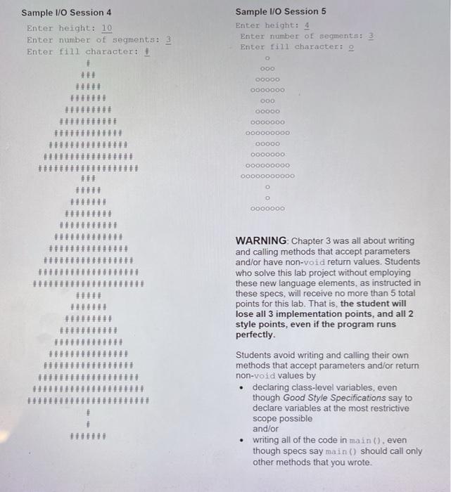 in a file named DrawTrees.java that can generate 1/0 (input/output) sessions such