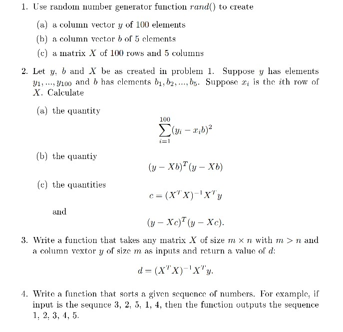  using Matlab how can I go about solving these problems? 1.