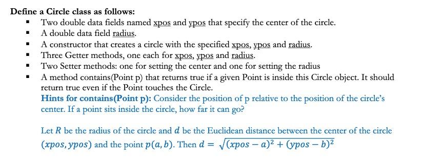 Please code in java, thanks Here is Point p class Points {