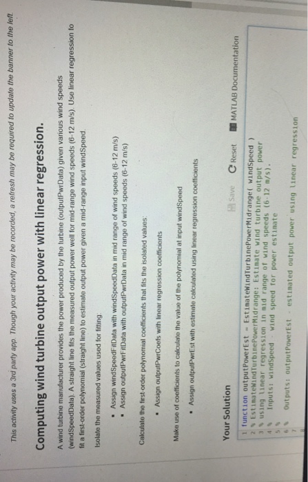  Please answer in matlab code This activity uses a 3rd party