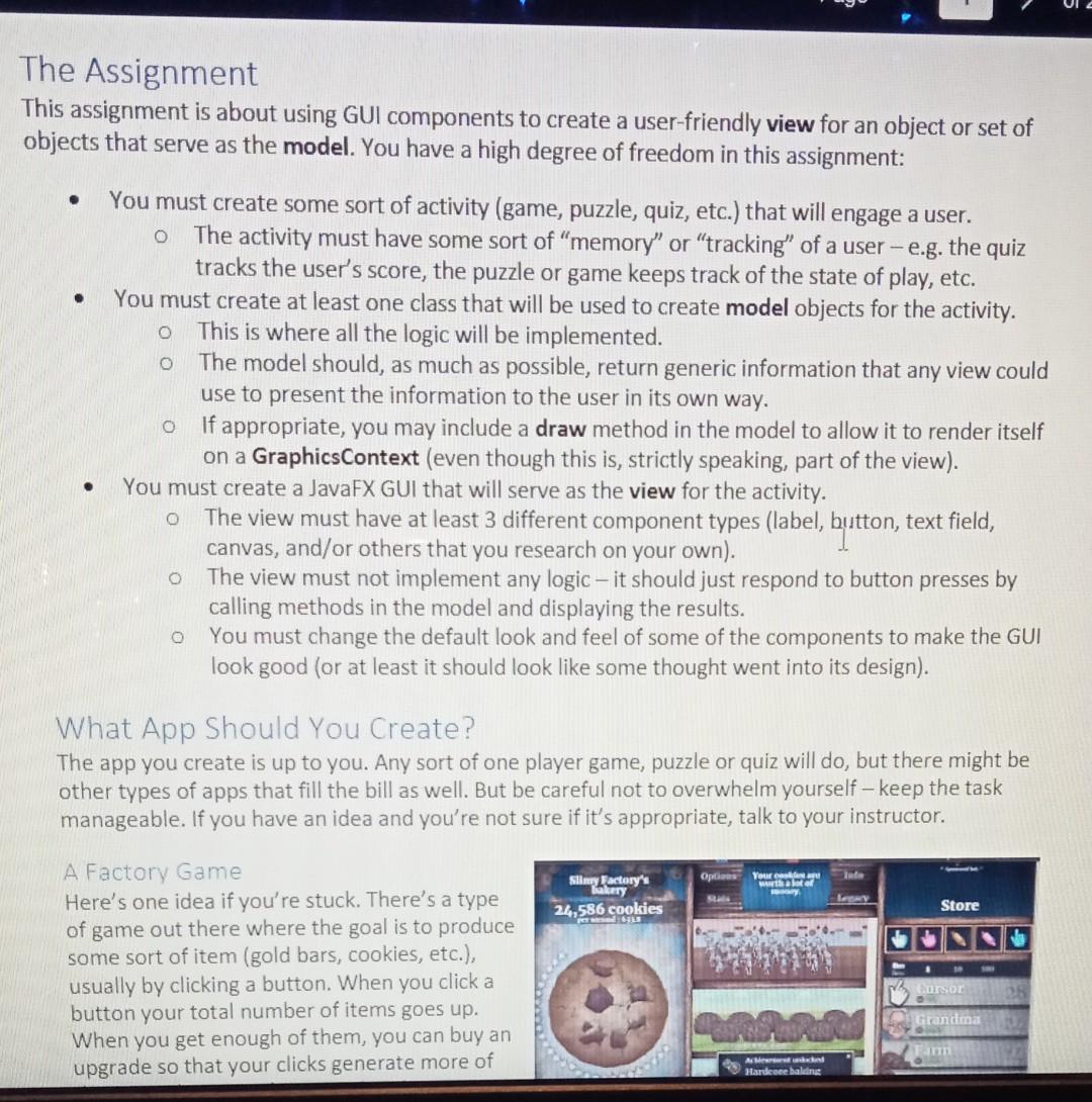  please provide full code his assignment is about using GUI components