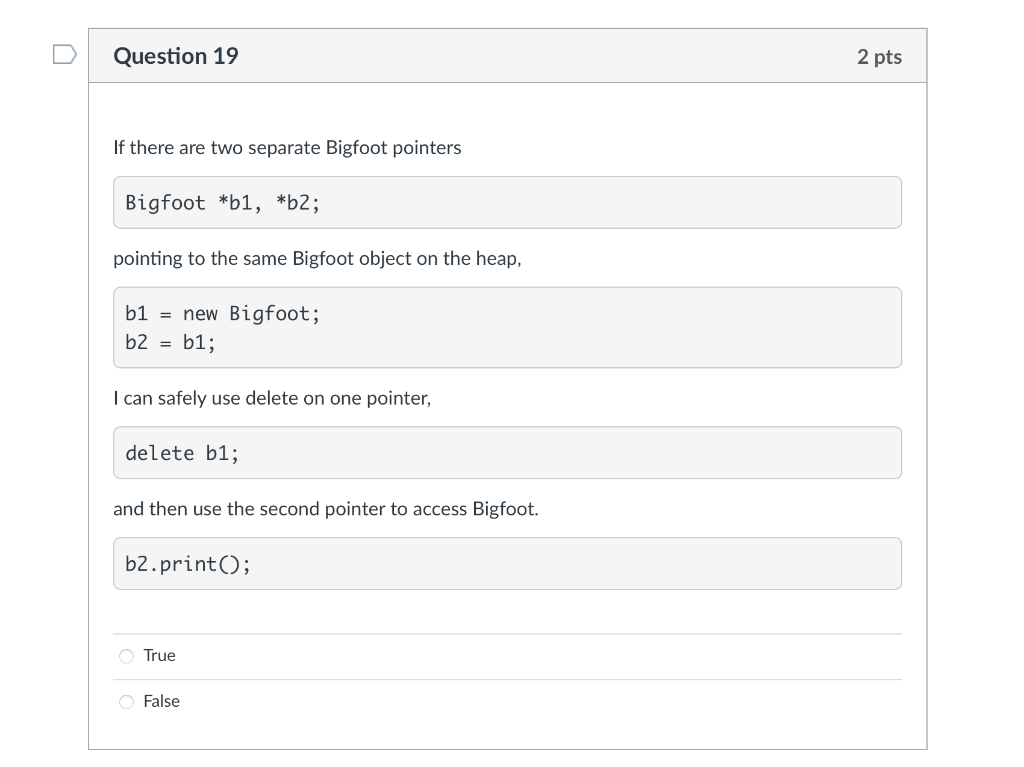 please i need this asap C++ Data Structure Question 19 2 pts