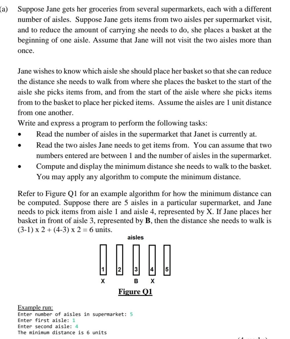 Write and express a program to perform the following tasks: - Read