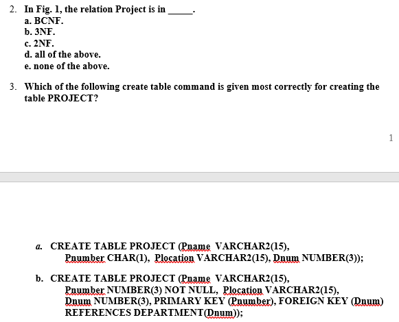 the primary key and Dnum refers to Dnum in another relation DEPARTMENT