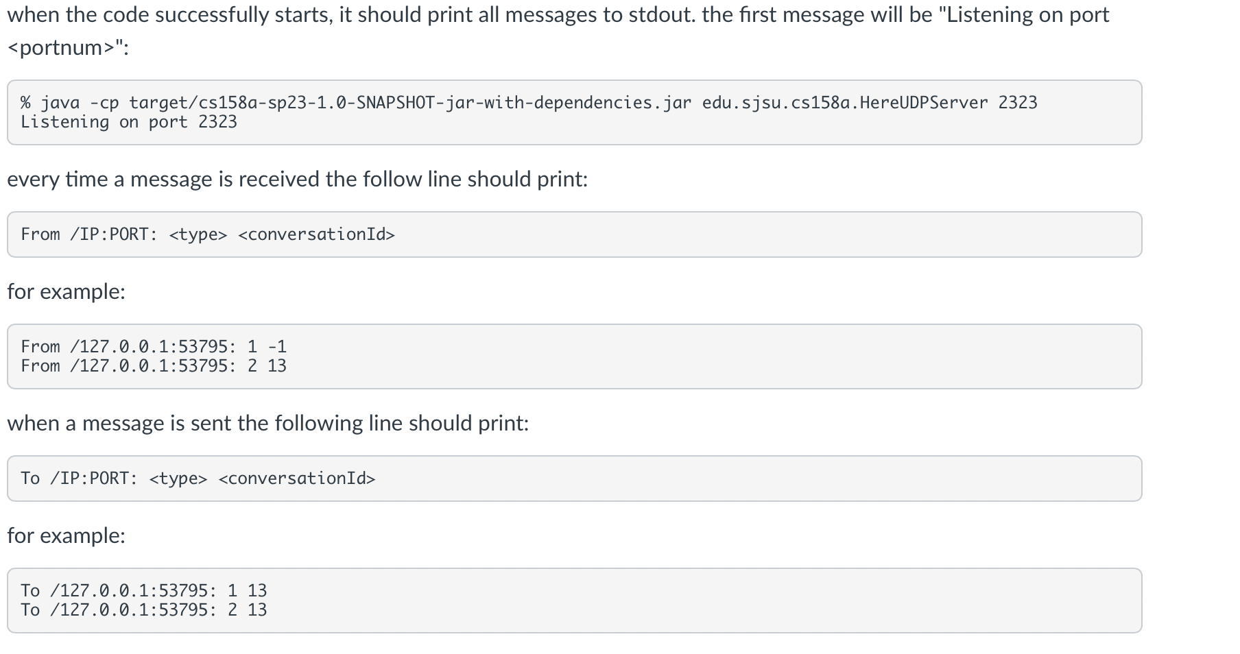 port P on a server H : [the number 1 as a