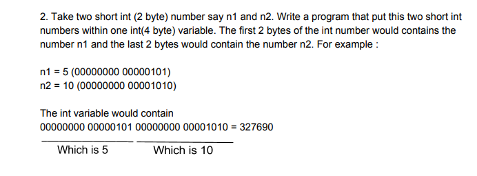 listed below should be solved using only bitwise operators (and, or, xor,