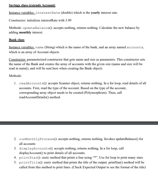 required Methods: getters that return name, email and phone number. Name should