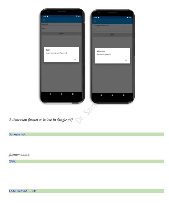 below images. - On touch/click open the corresponding pages and perform basic