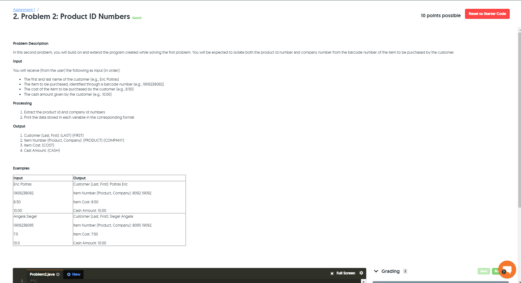  Can some help me with this? Assignment / 2. Problem 2: