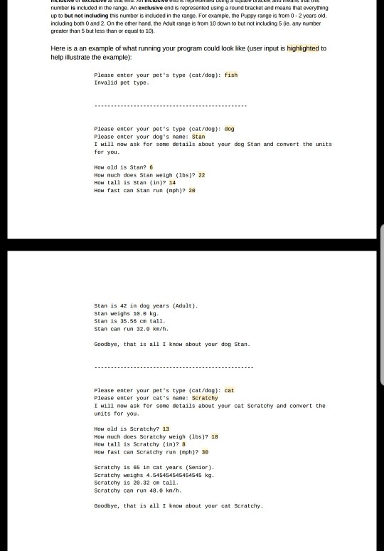 In this assignment you will create an interactive program which will ask