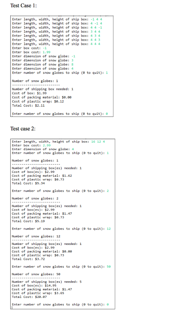 volume. Include a default constructor setting dimensions to 1 and a parameterized
