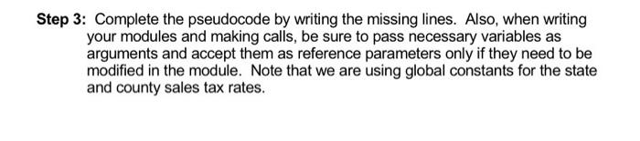 in a program and write pseudocode for the program. A retail company