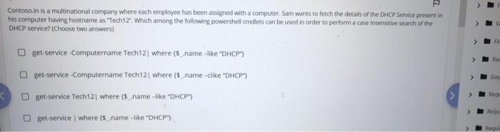 Power shell scripting(two answers) 2 Contosa in is a multinational company where