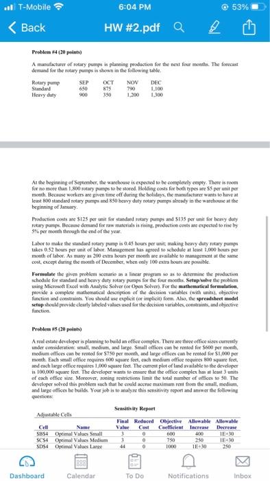 please solve problem 4 and make sure to use Microsoft Excel with