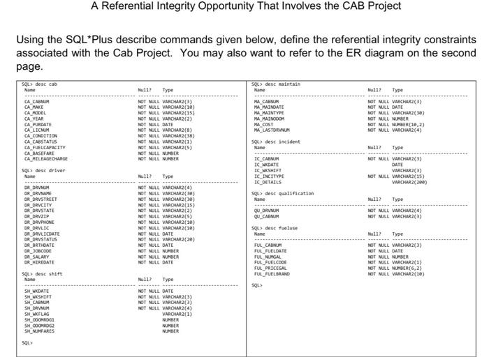  A Referential Integrity Opportunity That Involves the CAB Project Using the