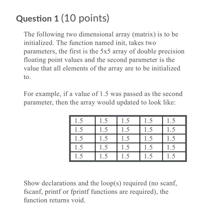 please help me create a function for this Question 1 (10 points)