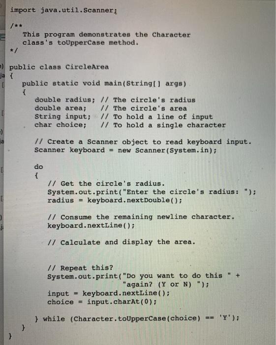 to print the area A = PI 2 4. Create new method