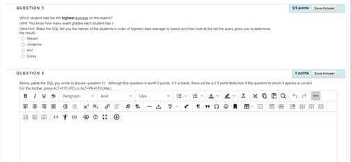 CREATE TABLE ClassGrade ( Username VARCHAR(20), E01 INT, E02 INT, E03 INT,
