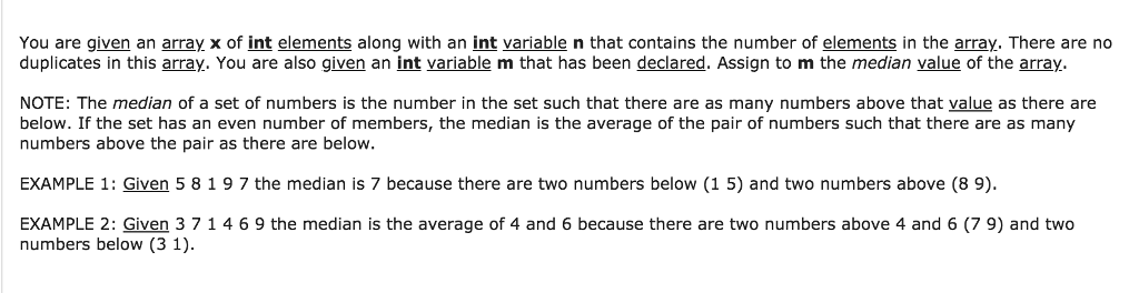 Please only use C language!!!! You are given an array x of