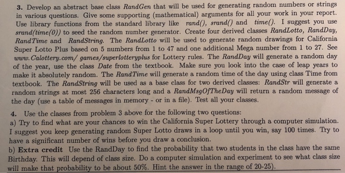 C++ Program Help on problem 3 and 4a , must use standard
