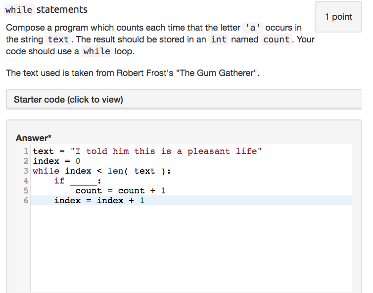 while statements 1 point Compose a program which counts each time