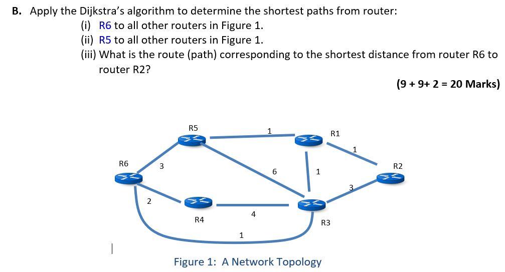  B. Apply the Dijkstra's algorithm to determine the shortest paths from