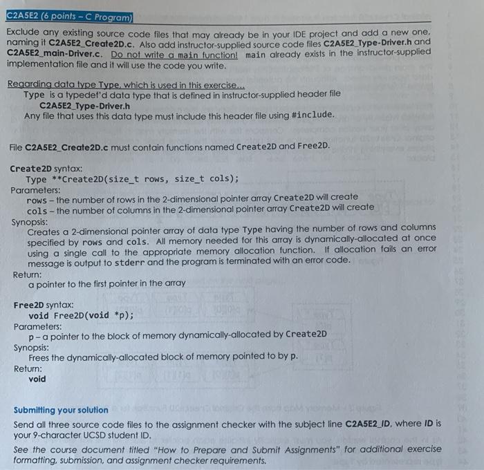  Supplied Header file: #ifndef C2A5E2_TYPE_DRIVER_H #define C2A5E2_TYPE_DRIVER_H #define ELEMENTS 9 //