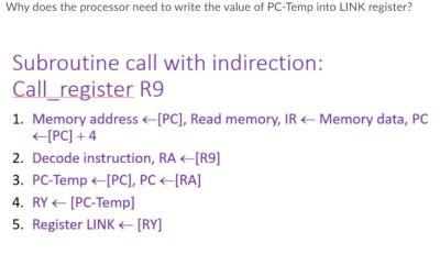  Why does the processor need to write the value of PC-Temp