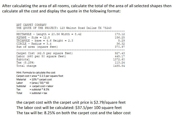 A. All the methods to calculate the area of shapes should be