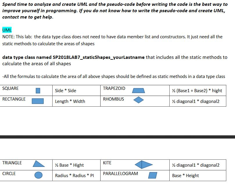 static members of a class. The main() shoul access these static method