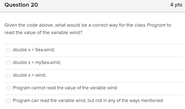 of questions. The code in the class Sea is complete, and the
