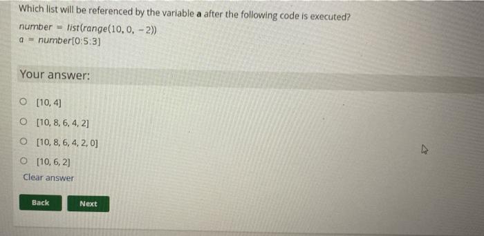 python Which list will be referenced by the variable a after the