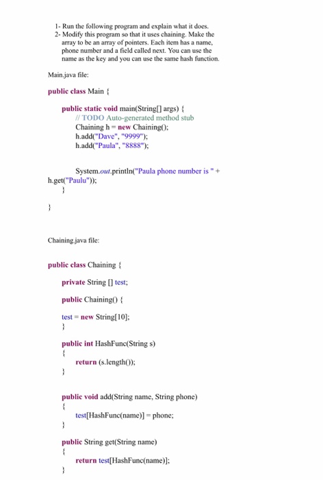  Java code Run the following program and explain what it does.