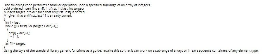 The following code performs a familiar operation upon a specified subrange